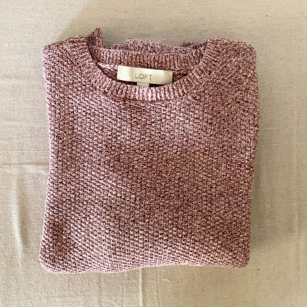 New LOFT Marled Bobble Sleeve Sweater Size: Medium - Picture 4 of 6